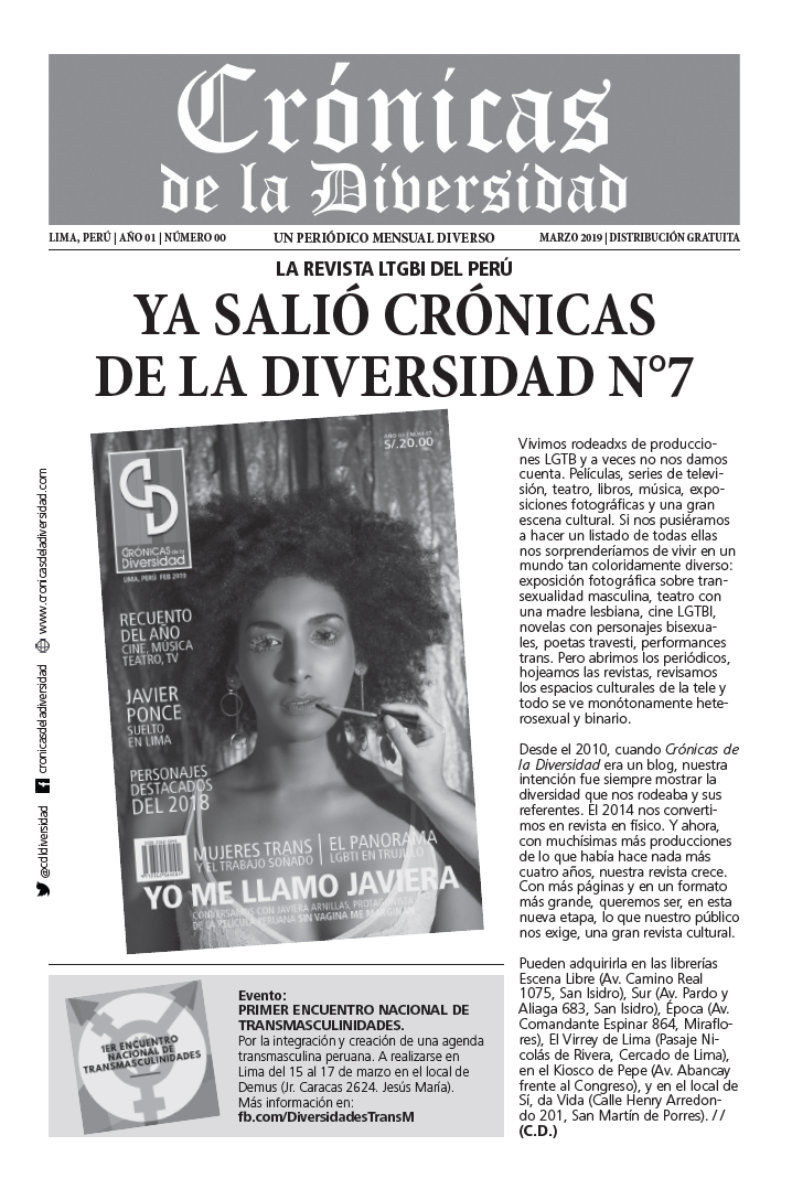 Portada original de Crónicas de la Diversidad N.º 00: Edición inaugural