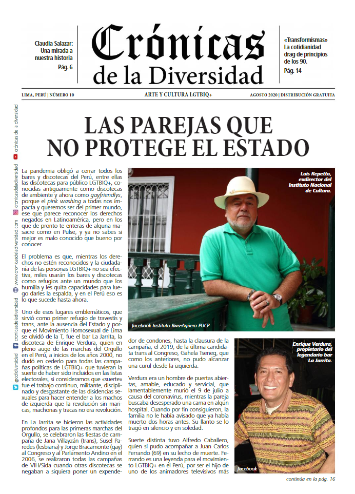 Portada original de Crónicas de la Diversidad N.º 10: Las parejas que no protege el Estado