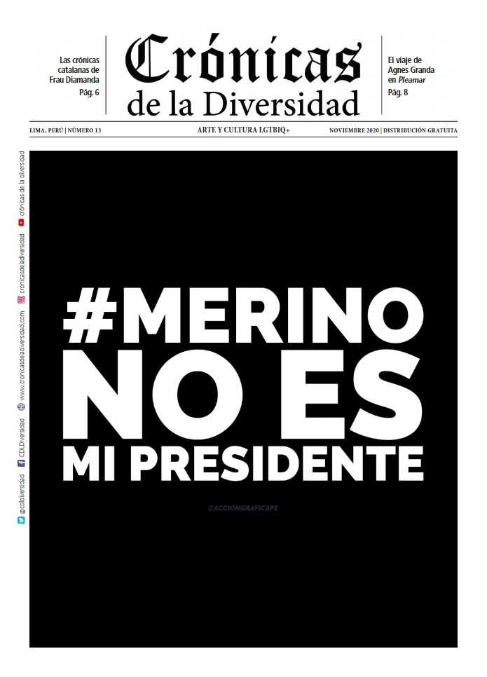Portada original de Crónicas de la Diversidad N.º 13: #Merino no es mi presidente