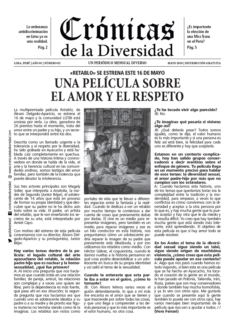 Portada original de Crónicas de la Diversidad N.º 02: Una película sobre el amor y el respeto