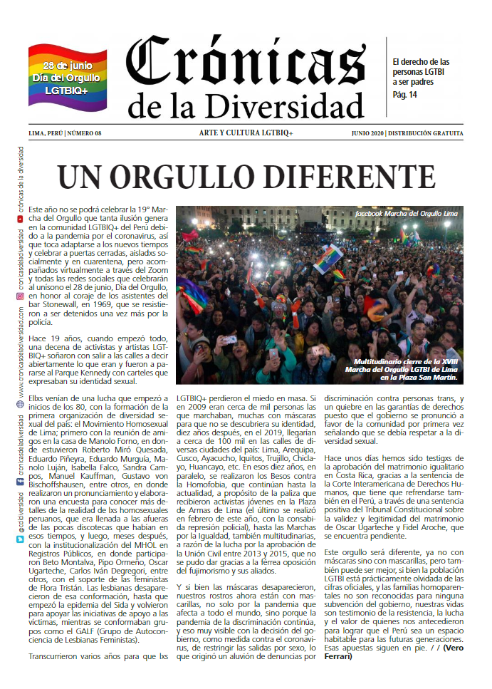 Portada original de Crónicas de la Diversidad N.º 08: Un orgullo diferente