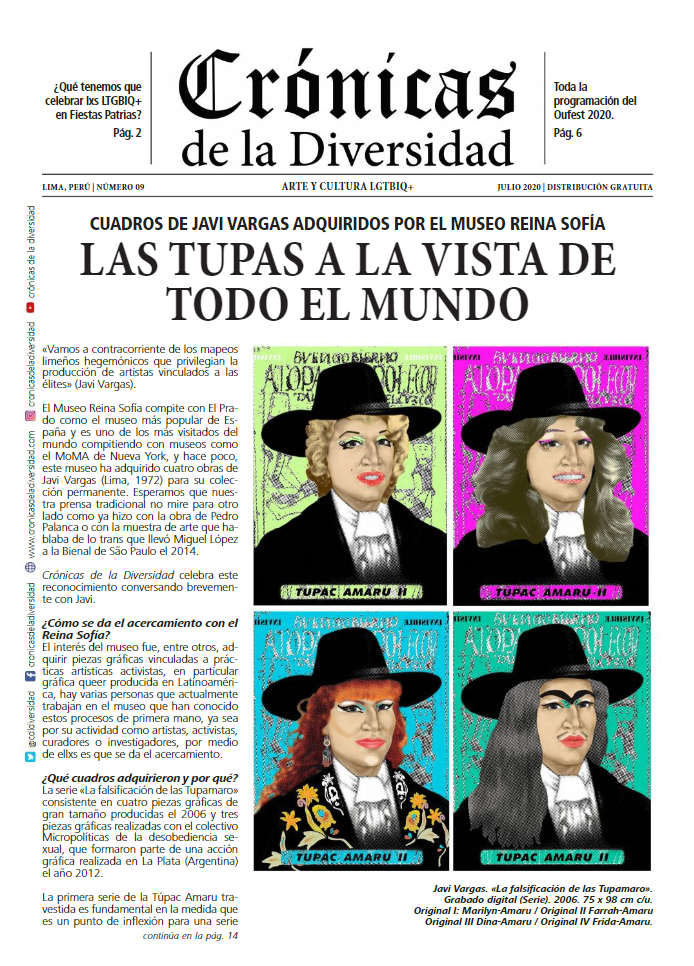 Portada original de Crónicas de la Diversidad N.º 09: Las tupas a la vista de todo el mundo